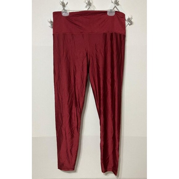 Athleta Elation Shine Size 2X Womens Deep Red Leggings Gym Yoga Activewear - Picture 1 of 10